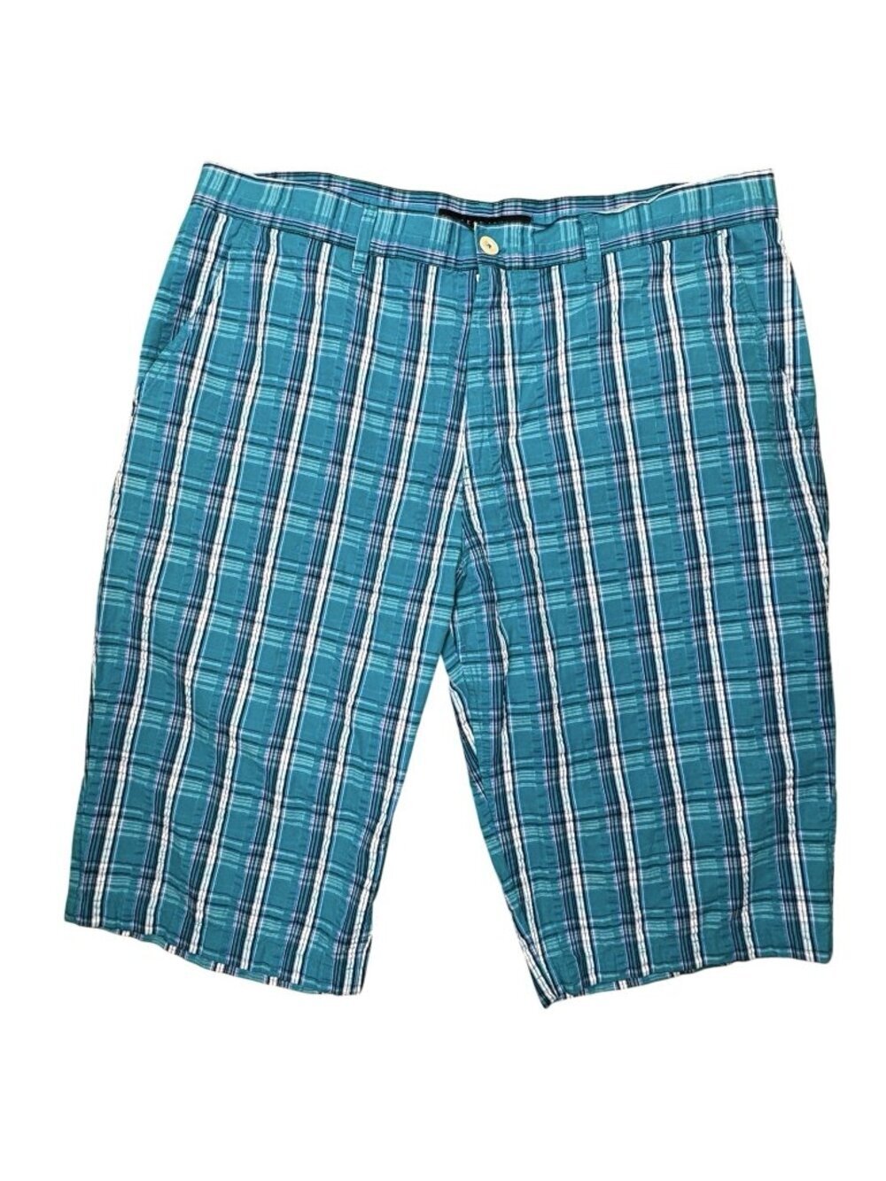 Vintage Y2K Sean John Teal Blue Plaid Shorts Long Baggy Skater Men’s 42 Summer